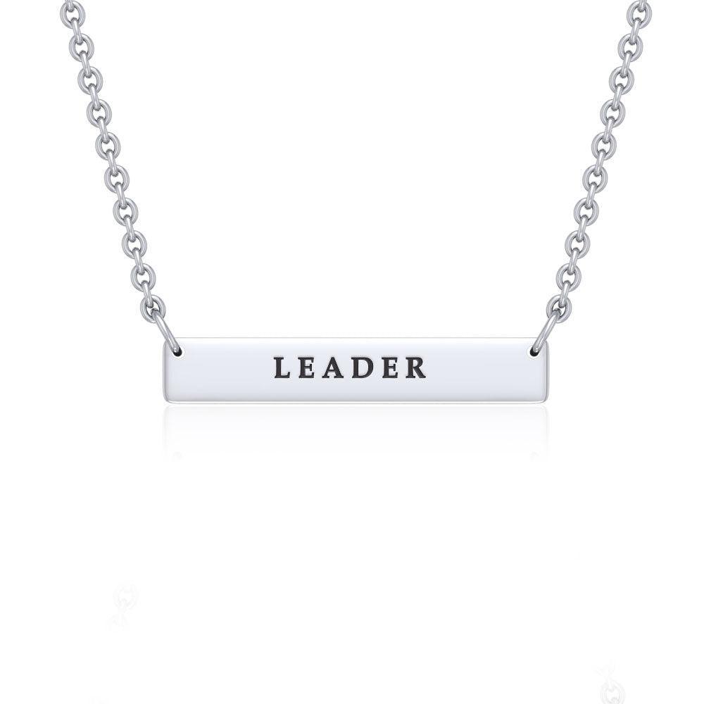 Small Straight Bar Empower Word Silver Necklace TNC430P