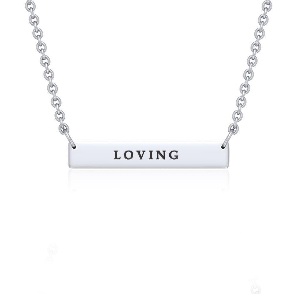 Small Straight Bar Empower Word Silver Necklace TNC430P