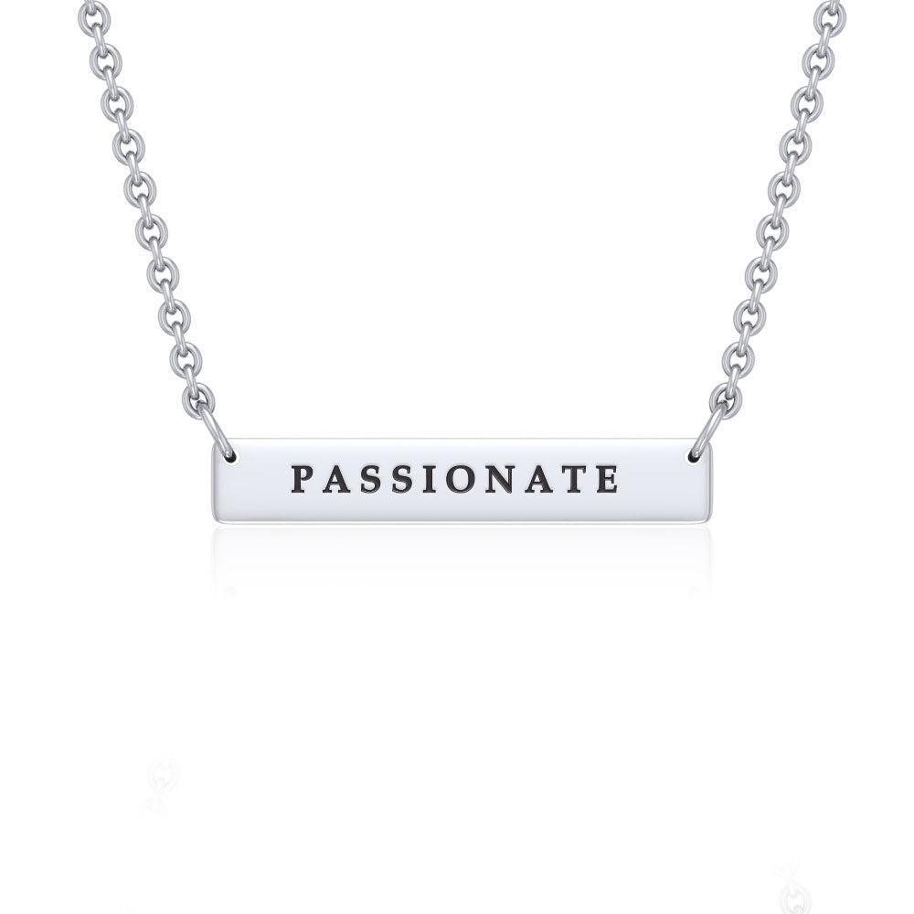 Small Straight Bar Empower Word Silver Necklace TNC430P