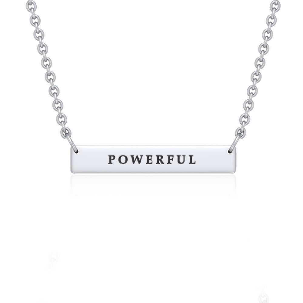 Small Straight Bar Empower Word Silver Necklace TNC430P