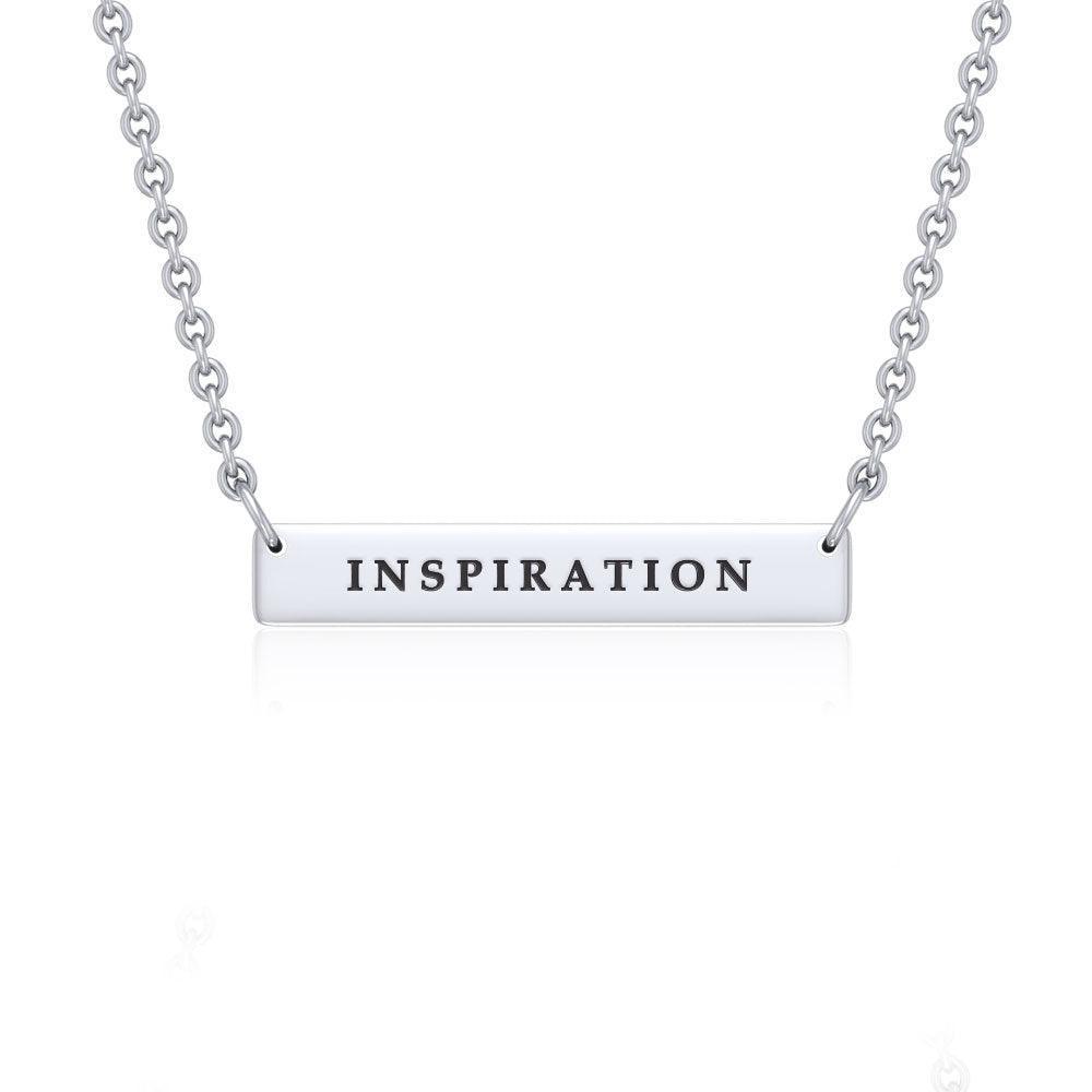 Small Straight Bar Empower Word Silver Necklace TNC430P