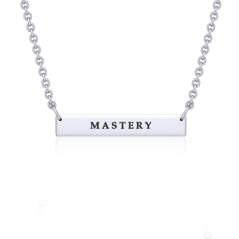 Small Straight Bar Empower Word Silver Necklace TNC430P