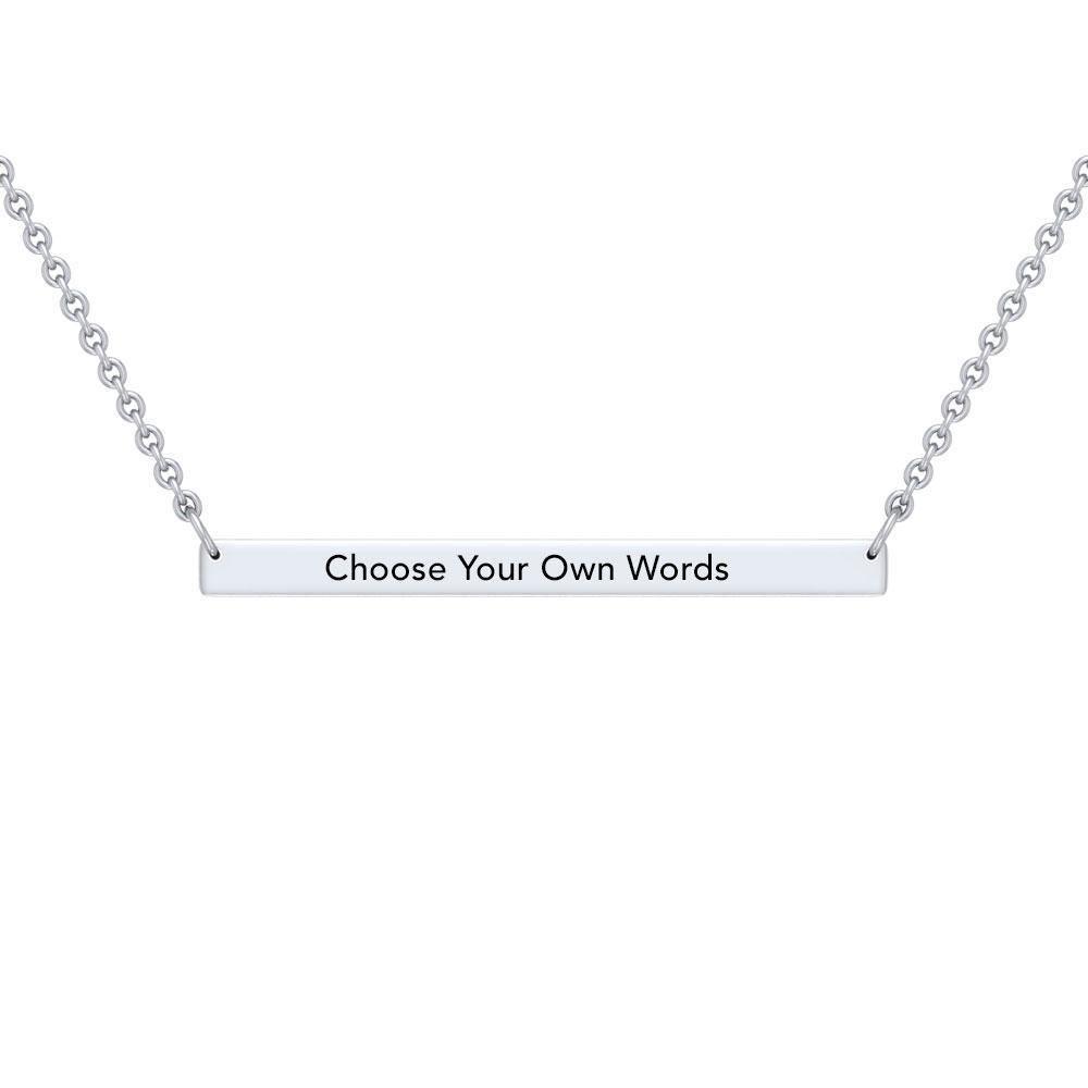 Silver Large Straight Bar Necklace Words That Matter TNC432P