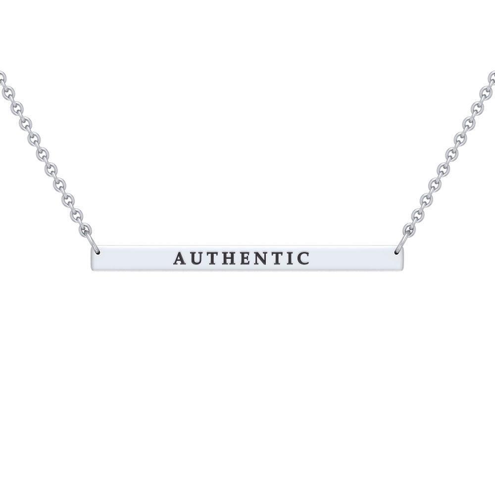 Silver Large Straight Bar Necklace Words That Matter TNC432P
