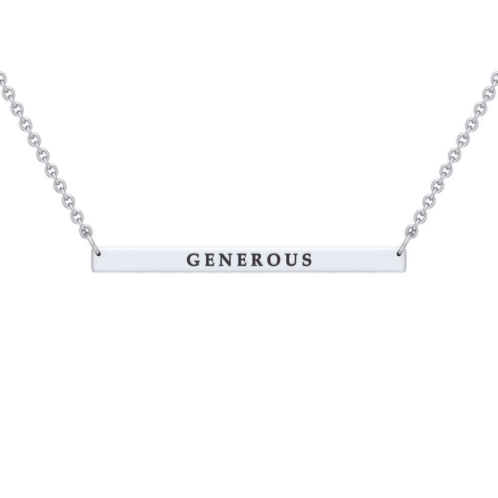 Silver Large Straight Bar Necklace Words That Matter TNC432P