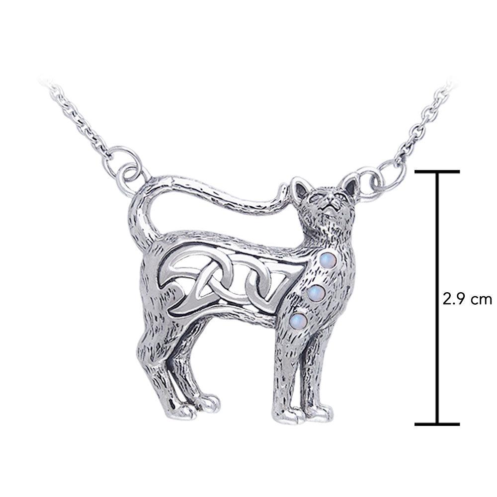 Celtic Cat Sterling Silver Necklace TNC049