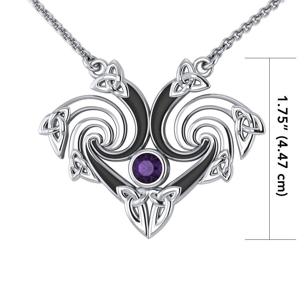 A marvelous representation that lies in the Universe ~ Sterling Silver Celtic Triquetra Necklace Jewelry with Gemstone TNC160