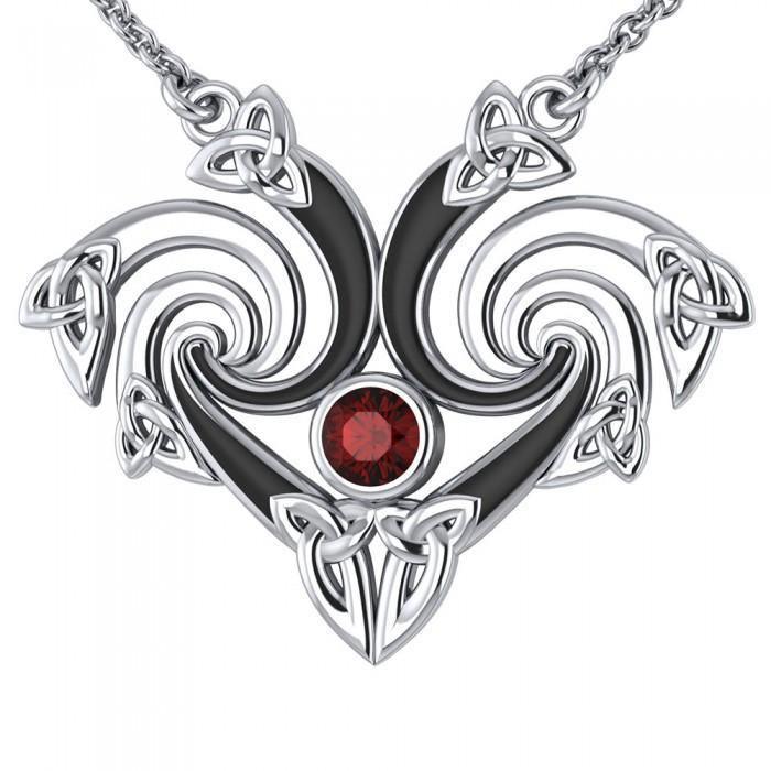 A marvelous representation that lies in the Universe ~ Sterling Silver Celtic Triquetra Necklace Jewelry with Gemstone TNC160
