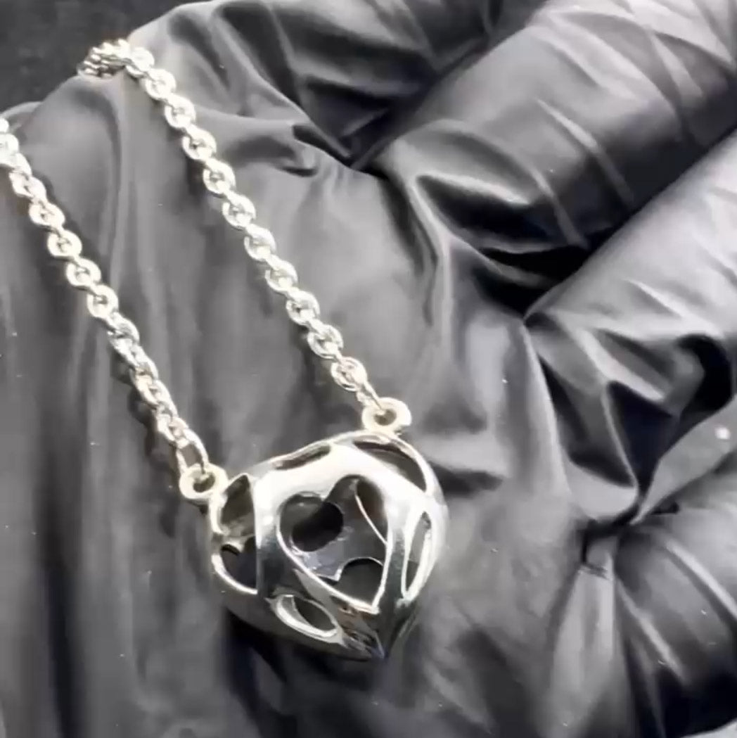 Bold Filigree Heart Sterling Silver Necklace TNC425P