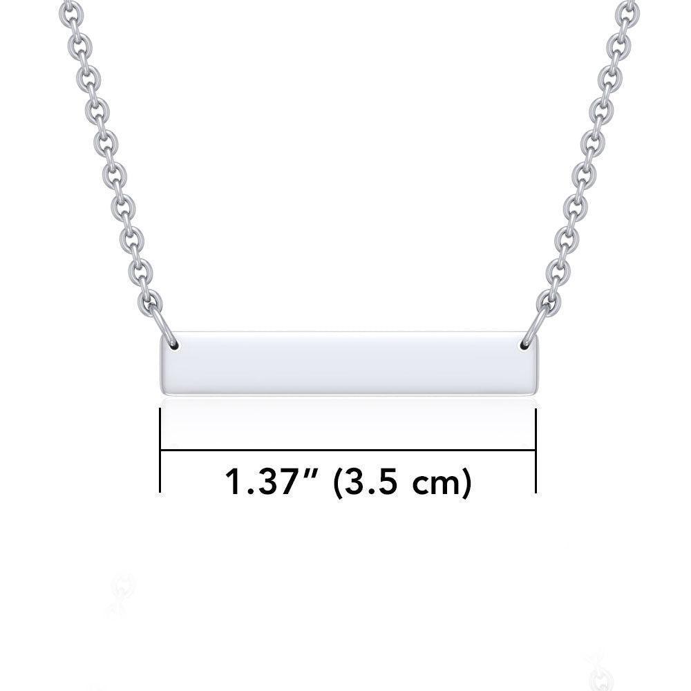 Small Straight Bar Empower Word Silver Necklace TNC430P