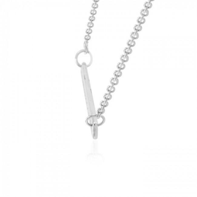 Small Straight Bar Empower Word Silver Necklace TNC430P