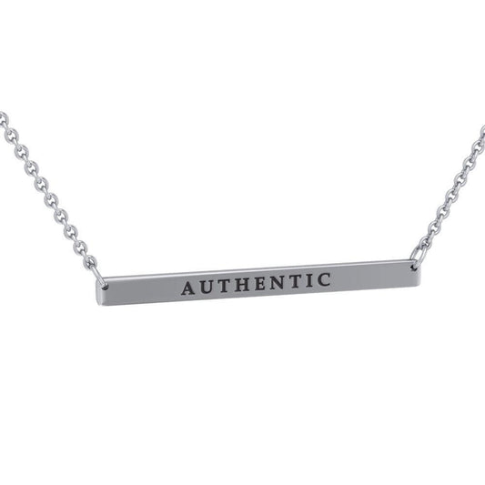 Silver Large Straight Bar Necklace Words That Matter TNC432P