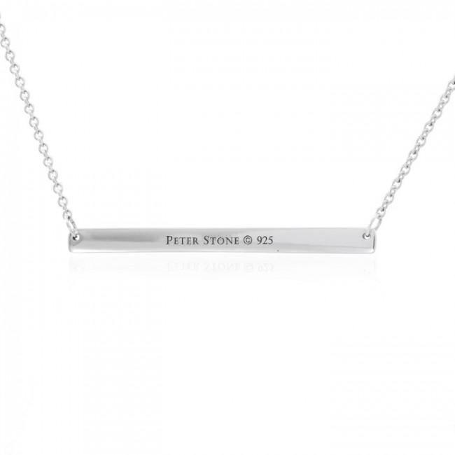 Silver Large Straight Bar Necklace Words That Matter TNC432P