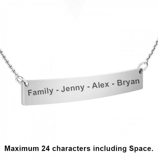 Large Curve Bar Necklace TNC437P Custom Word