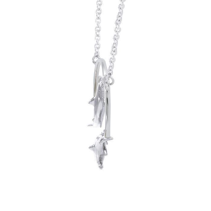 Quadruple Hammerhead Shark Sterling Silver Necklace TNC438P