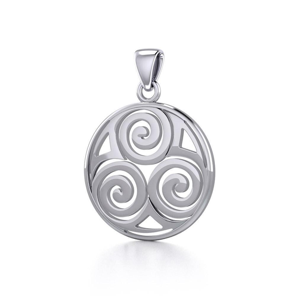Celtic Triskele Silver Pendant TP086