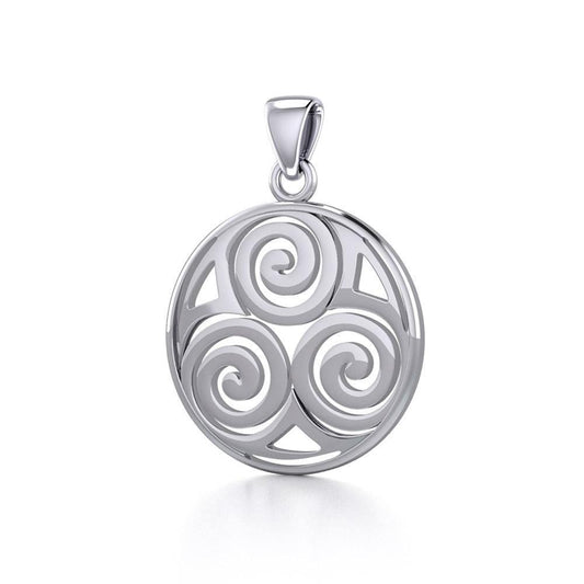 Celtic Triskele Silver Pendant TP086