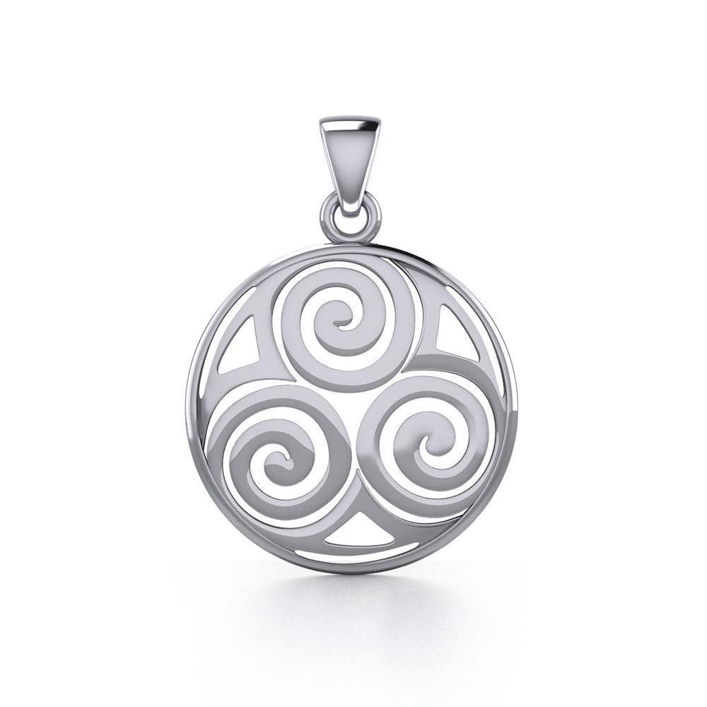 Celtic Triskele Silver Pendant TP086