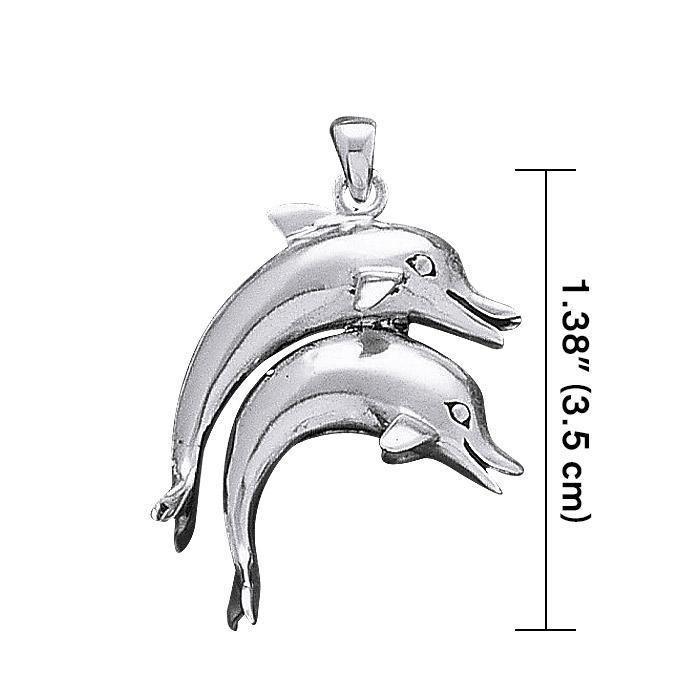 Double Dolphins Silver Pendant TP1003