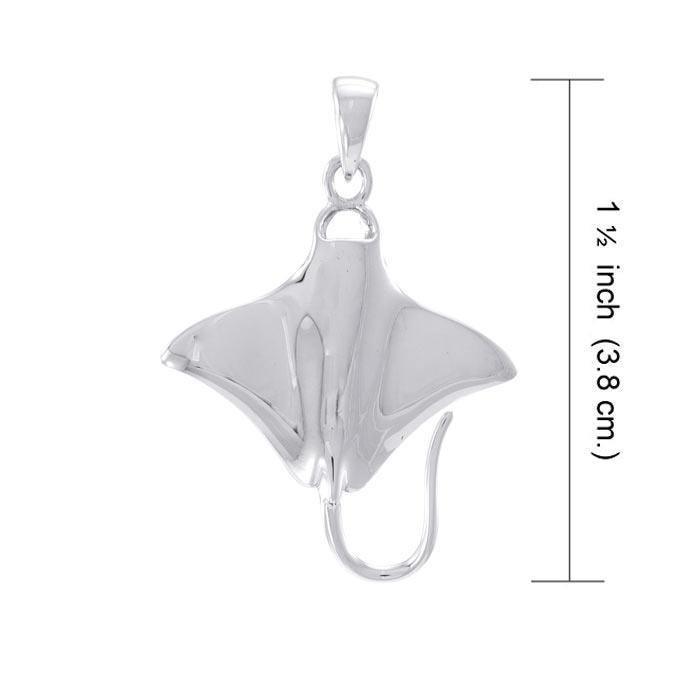 Ocean dreams as wide as the Manta Ray ~ Sterling Silver Pendant TP1004