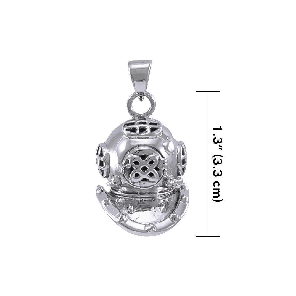 3D Dive Helmet ~ Sterling Silver Pendant TP1021