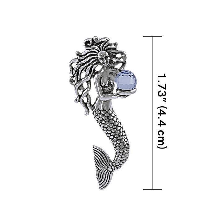 Charmed by the Mythical Mermaid ~ Sterling Silver Treasure Pendant with Crystal TP1025
