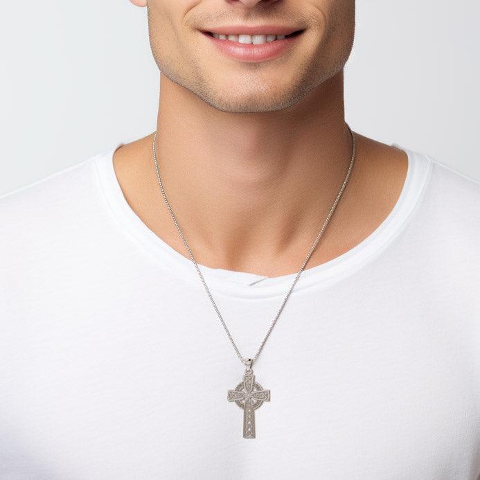 Modern Celtic Cross Silver Pendant TP1031 - peterstone.dropshipping
