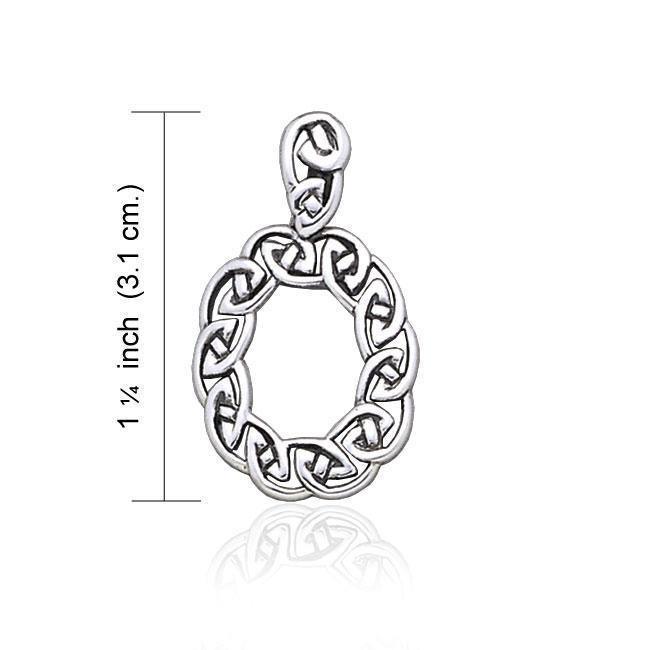 Celtic Knotwork Silver Oval Pendant TP1037