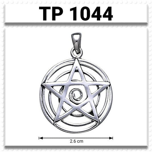 Spiral Pentacle Sterling Silver Pendant TP1044