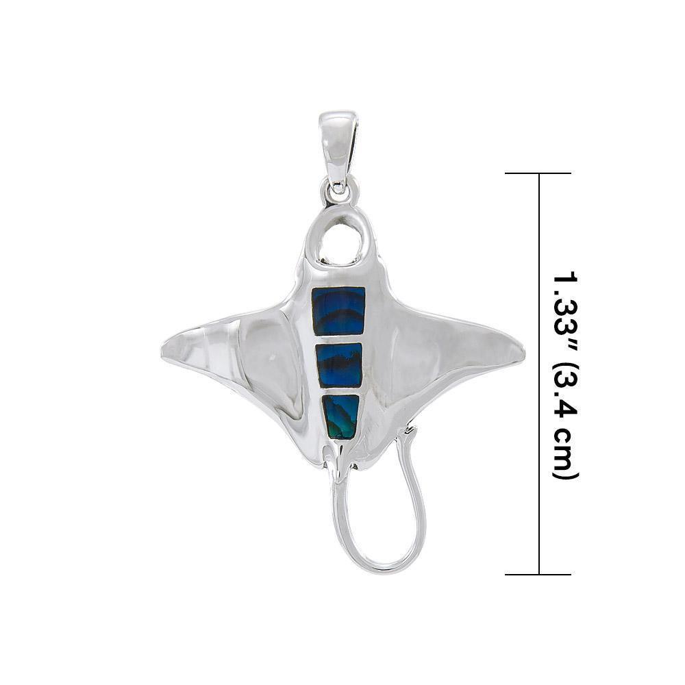 Sterling Silver Pendant with Rectangle Inlaid TP1070