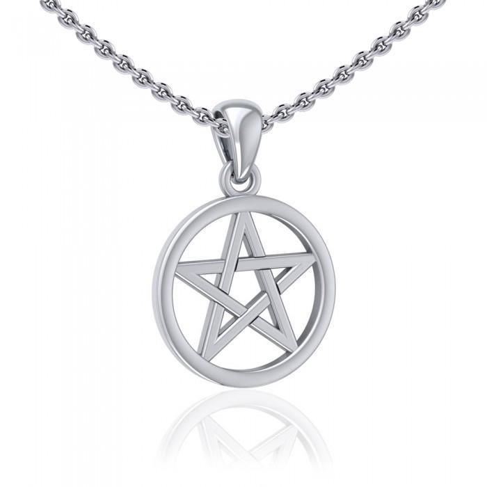 Small Open Pentacle Silver Pendant TP1195