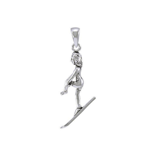 Water Ski Girl Sterling Silver Pendant TP1262