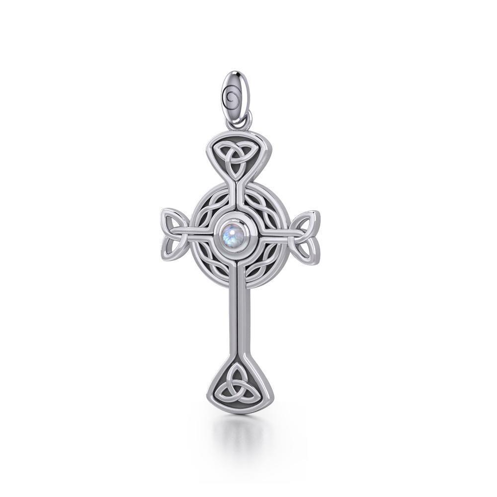 Spiritual and divine focus ~ Sterling Silver Jewelry Modern Celtic Cross Pendant TP1370