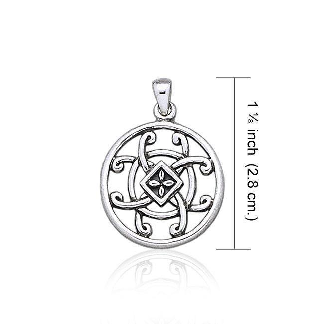 Celtic Knotwork Flowers Silver Pendant TP1444