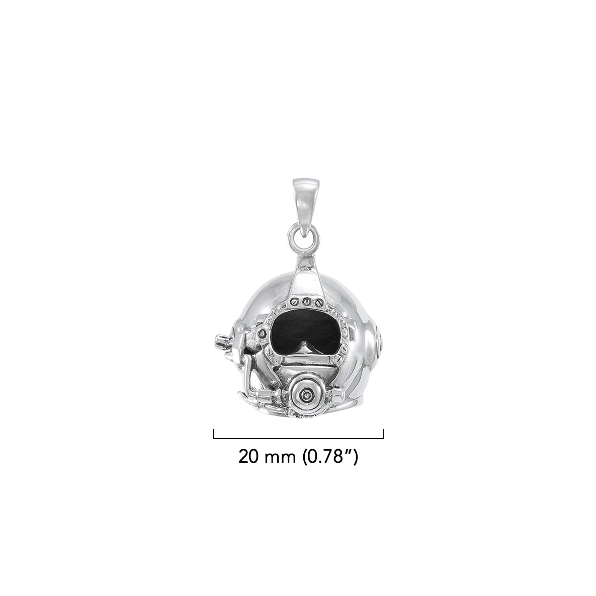 3 Dimensional Diving Helmet Sterling Silver Pendant TP1510*