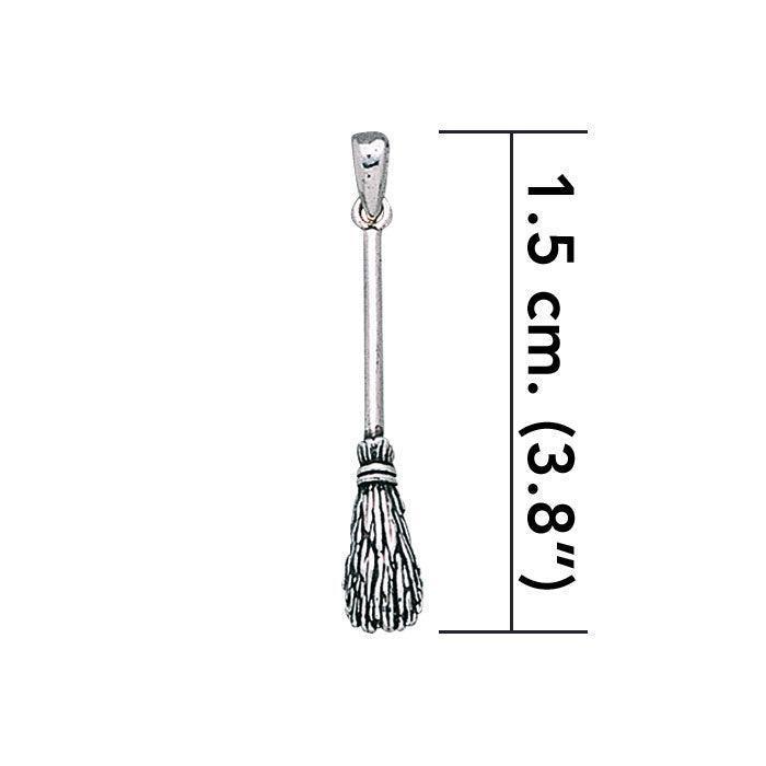 A Classic Wiccan symbol ~ Sterling Silver Broomstick Pendant Jewelry TP1523