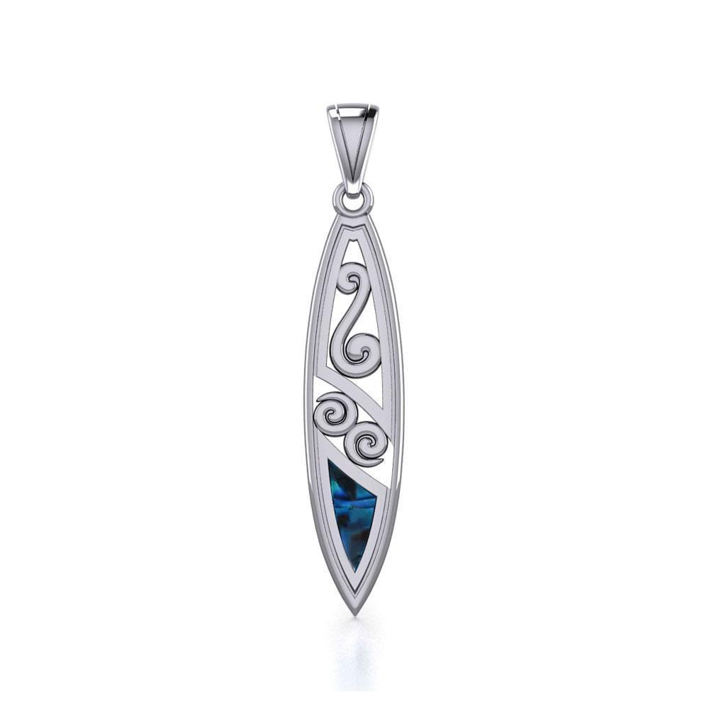 Filigree Surfboard Silver Pendant TP1531