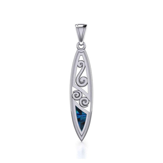 Filigree Surfboard Silver Pendant TP1531