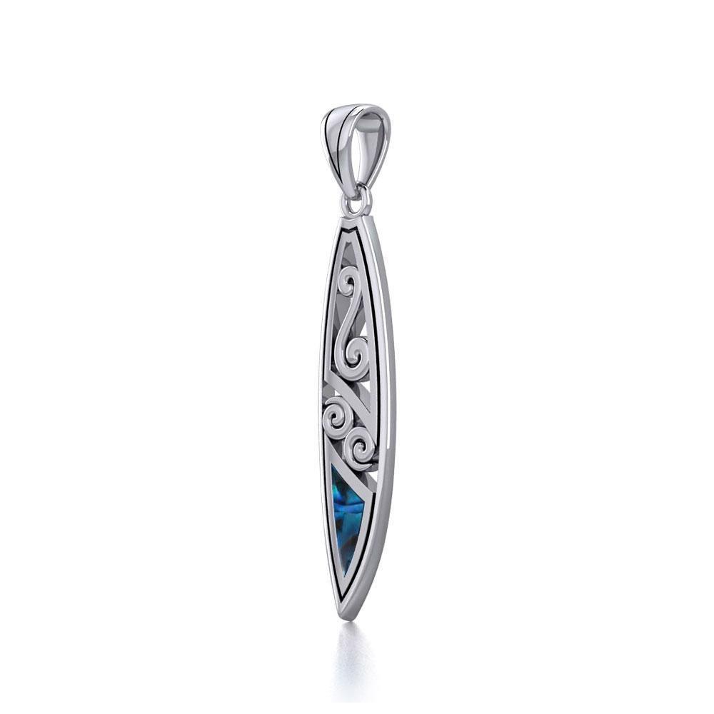 Filigree Surfboard Silver Pendant TP1531