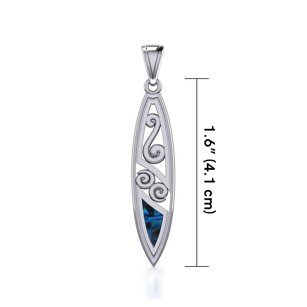 Filigree Surfboard Silver Pendant TP1531