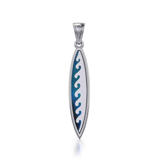 Waves Surfboard Silver Pendant TP1533