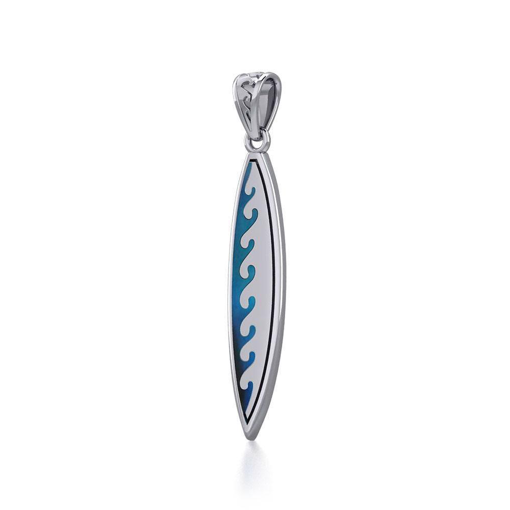 Waves Surfboard Silver Pendant TP1533