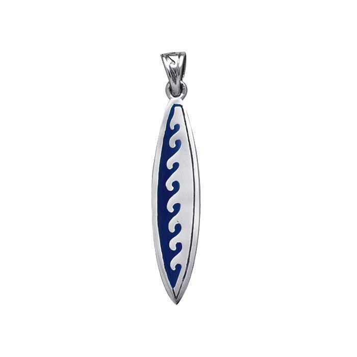 Waves Surfboard Sterling Silver Pendant TP1533