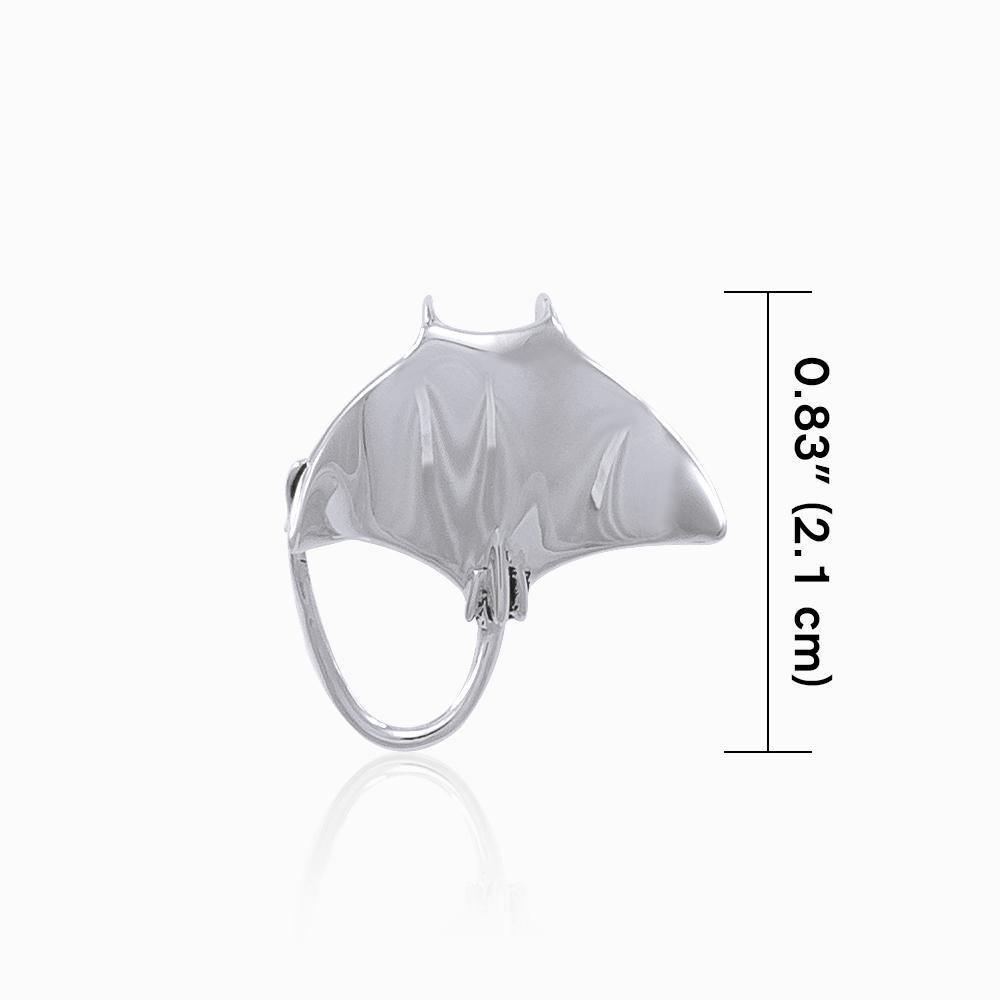 Manta Ray Silver Slider Pendant TP1538