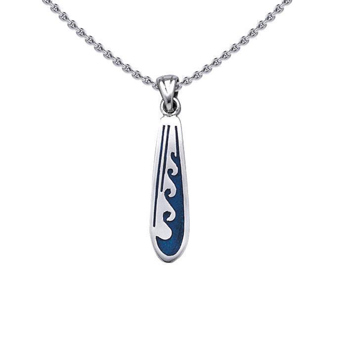 Waves Skimboard Silver Pendant TP1544