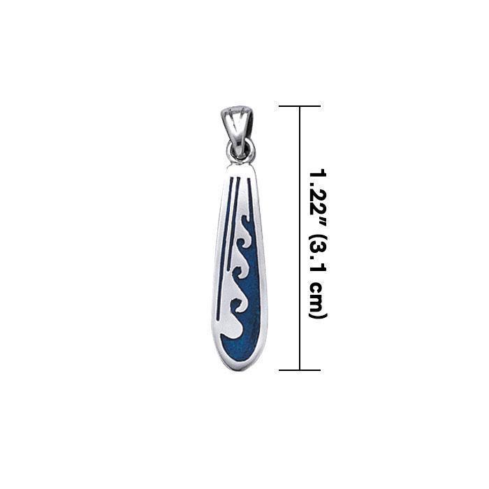 Waves Skimboard Silver Pendant TP1544