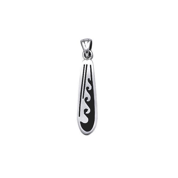 Waves Skimboard Silver Pendant TP1544