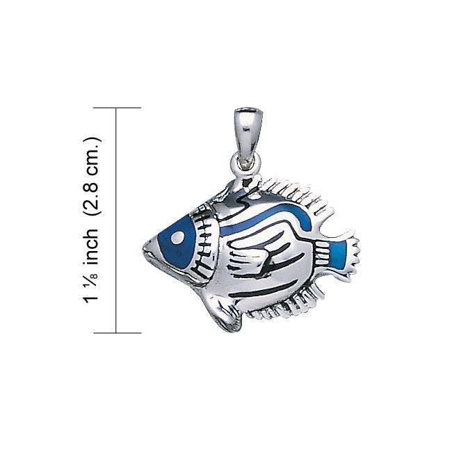Raccon Butterfly Fish Sterling Silver Pendant TP1589