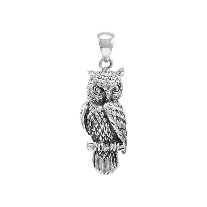 Nature’s wise representation ~ Sterling Silver Jewelry Owl Pendant TP1619 - peterstone.dropshipping