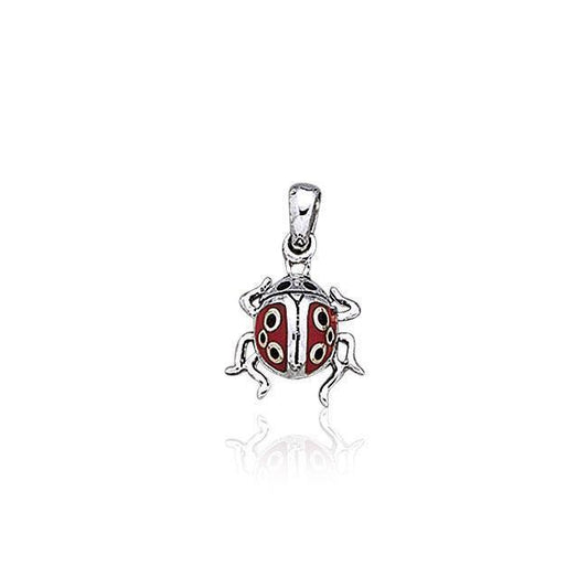 Inlaid Ladybug Silver Pendant TP1637